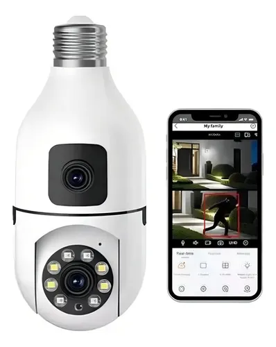 Cámara De Seguridad Bombillo Doble Lente disponible en Yaxa Colombia